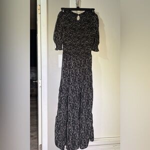 Elegant Black Floral Maxi Dress